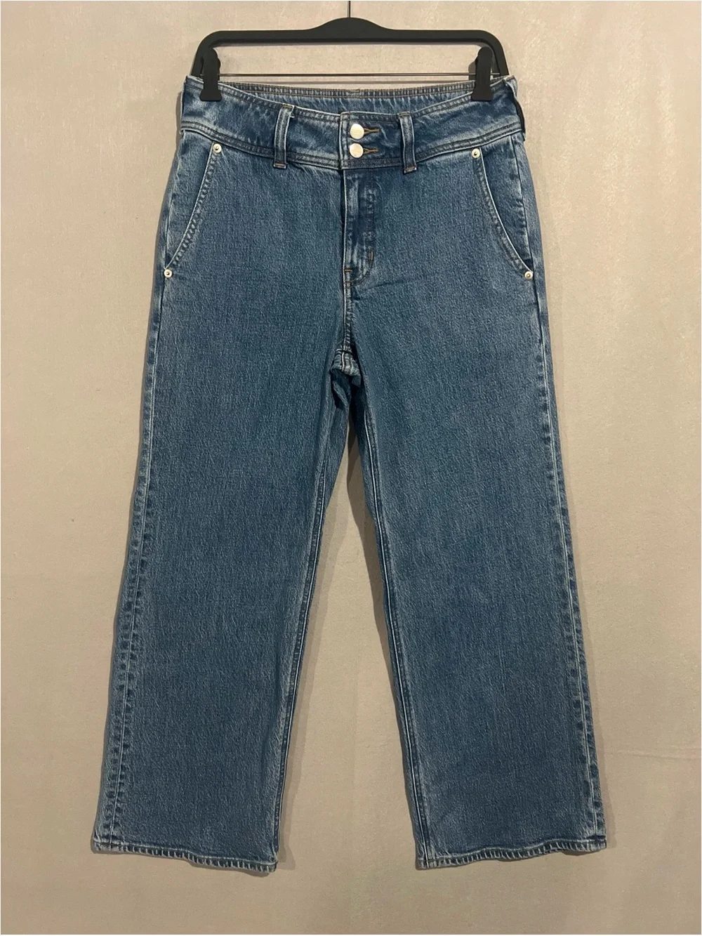 J.Crew Jean Women’s 26 Blue Slim Wide With Stacked Buttons Denim CH884